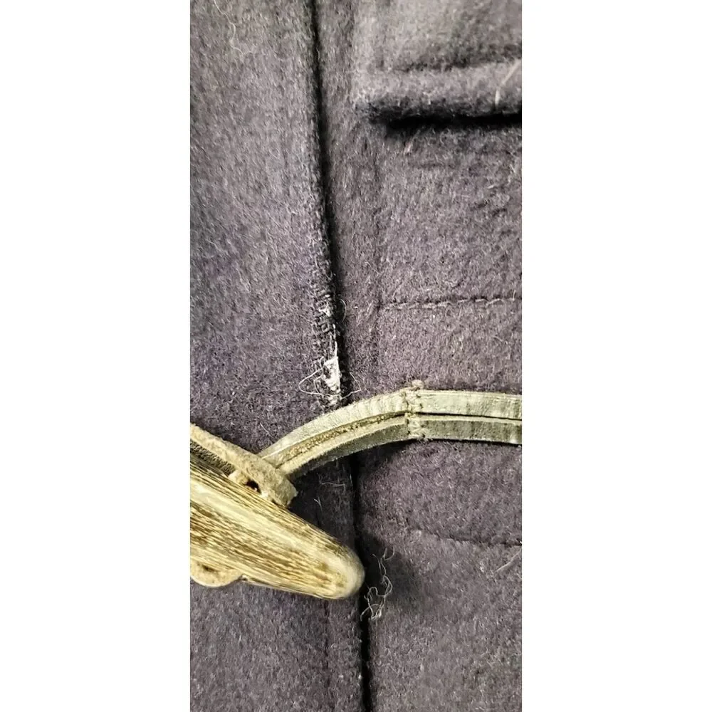 Burberry Wool Duffle Coat Toggle Fasts Gloverall English Old Money Navy Sz. 8/S - Picture 5 of 14
